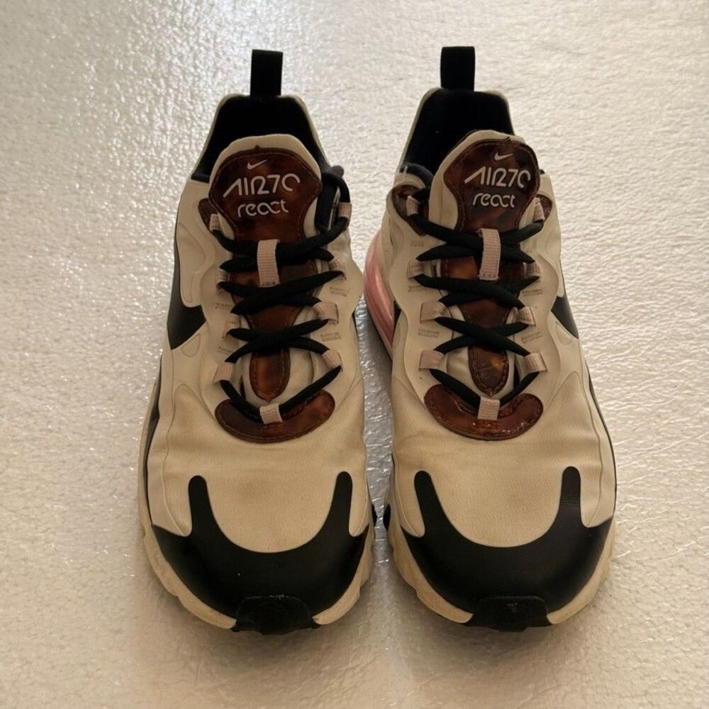 Nike Air Max 270 React Sneakers Women’s Size 8 Tortoise Ivory Pink Black